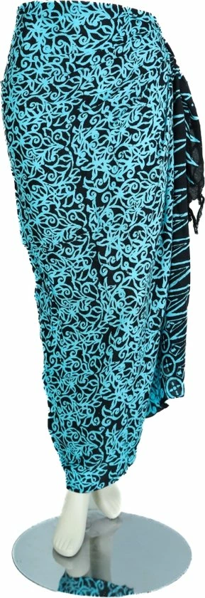 Promo β€οΈ Om Namaste Sarong Pareo Saunadoek Wikkeljurk - 79 - Turquoise Bloemen Op Zwart π 3 Promo β€οΈ Om Namaste Sarong Pareo Saunadoek Wikkeljurk - 79 - Turquoise Bloemen Op Zwart π