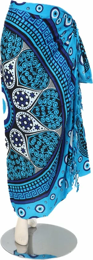 Beste Verkoop ✨ Om Namaste Sarong Pareo Saunadoek Wikkeljurk - 503 - Blauwe Mandala - Griekse Stijl ✔️ 3 Beste Verkoop ✨ Om Namaste Sarong Pareo Saunadoek Wikkeljurk - 503 - Blauwe Mandala - Griekse Stijl ✔️