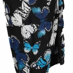 Goedkoop 🤩 Om Namaste Sarong Pareo Saunadoek Wikkeljurk - 405 - Blauwe Vlinders - Zwart - Om Namaste 👍