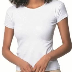 Promo π Merkloos DONEX-Katoen-dameshemd Met Korte Mouwen-1 Pack-Onderhemd Dames-Cadeau Voor Dames-wit-L π