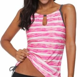 Nieuw π Merkloos Tankini Dames 2-Delig - Roze Gestreept - Maat S β