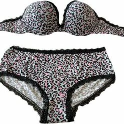 Korting ⭐ Merkloos Lingerie- 2-delig Set - Zachte Fashion Bh's Set 6875 - Panterprint - Maat 70B 🧨