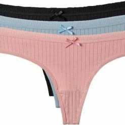 Goedkoopste 👍 Merkloos 3 Pak String Met 3 Verschillende Mooi Kleuren "M",100% Katoen,Ondergoed,Lingerie,T-Back Catoon,M 🌟