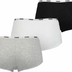 Hete verkoop 🌟 PUMA Dames Mini Short 3-pack - Wit/Grijs/Zwart - Maat L 🧨 -lingerie-dames-badmode Verkoop 550x413
