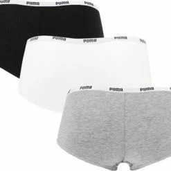Hete verkoop 🌟 PUMA Dames Mini Short 3-pack - Wit/Grijs/Zwart - Maat L 🧨 -lingerie-dames-badmode Verkoop 550x434 1