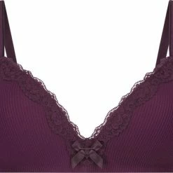Nieuw 👍 Hunkemöller Dames Lingerie Voorgevormde Bh Zonder Beugel Lola - Paars - Maat C70 🔔