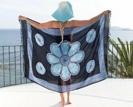 Korting π Merkloos Pareo Flower Black Blue Turquoise - 160x110cm - Pareo Beach - Zomer Pareo - Dames - Sarong - Omslagdoek - Wikkeljurk - Strand - Stranddoek 𧨠3 Korting π Merkloos Pareo Flower Black Blue Turquoise - 160x110cm - Pareo Beach - Zomer Pareo - Dames - Sarong - Omslagdoek - Wikkeljurk - Strand - Stranddoek π§¨