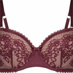 Hete verkoop 👏 Hunkemöller Dames Lingerie Voorgevormde Beugel Bh Malika - Rood - Maat E80 ⌛