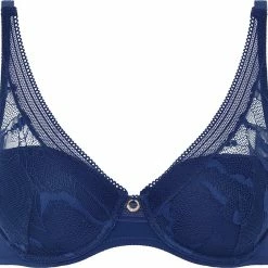 Goedkoopste ✨ Chantelle True Lace Plunge Spacer BH Blauw 70 D 🥰 -lingerie-dames-badmode Verkoop 550x494