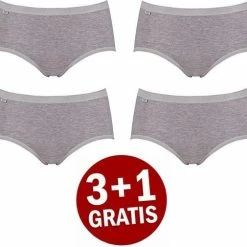Korting 💯 Sloggi Basic+ Dames Midi Slip - 4-pack - Lichtgrijs - Maat 48 🔥 -lingerie-dames-badmode Verkoop 550x505 4