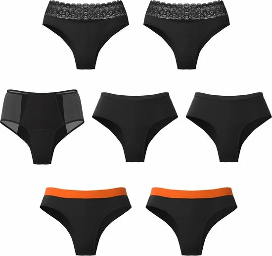 Promo π Merkloos Periodieke Week Complete Set - Menstruatie Ondergoed, Period Underwear, Period Panties, XXL (52), Zwart π₯ 5 Promo π Merkloos Periodieke Week Complete Set - Menstruatie Ondergoed, Period Underwear, Period Panties, XXL (52), Zwart π₯ - Afbeelding 3