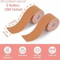 Begroting 💯 Merkloos Boob Tape 10 Meter (5,0 Cm Breed) + Gratis 300 ML Baby Olie - Beige - Plak BH - Strapless BH + Inclusief 6 Tepelcovers 🔥 -lingerie-dames-badmode Verkoop 550x516 6
