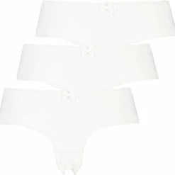 Beste Verkoop 💯 Hunkemöller Dames Lingerie 3-pack London V-shape Brasilian - Wit - Maat S ✔️