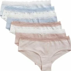 Uitgang 😍 By Louise Dames Hipster Katoen Ondergoed Met Kant 6-Pack - Maat 42 🎉