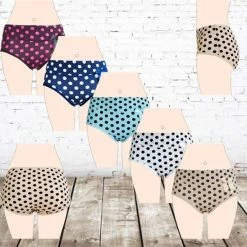 Nieuw ⌛ Fine 👩 Woman Dames Slips Katoen Stip 9051 5-pak -Fine 👩 Woman-M-Slips 🎉