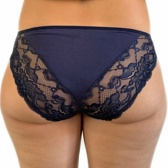 Gloednieuw π Merkloos Lydia 3-stuks Dames Midi Slip Met Kant Donkerblauw XXL (40/42) π 5 Gloednieuw π Merkloos Lydia 3-stuks Dames Midi Slip Met Kant Donkerblauw XXL (40/42) π - Afbeelding 3