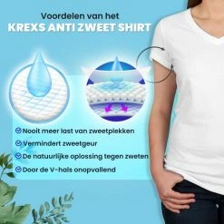 Beste recensies van 🌟 Anti Zweet 👕 Shirt - V-Hals – Krexs - Ingenaaide Okselpads – Anti Transpirant – Ondershirt - Wit - Dames 🌟 -lingerie-dames-badmode Verkoop 550x550 266