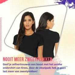 Uitgang 😀 Anti Zweet 👚 Shirt – Krexs - Ingenaaide Okselpads – Anti Transpirant – Ondershirt – Zwart - Dames 🔥 -lingerie-dames-badmode Verkoop 550x550 80