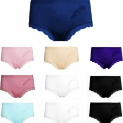 Flash-uitverkoop ✨ Merkloos Dames Hoge Slips 10 Pack Met Kantrandje XL 42-46 🌟