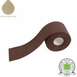 Uitgang 😀 Merkloos LifeSolutions - Boob Tape - Fashion Tape - Plak BH - Inclusief Nipple Cover - 5 Meter BH Accessoires - Coffee/Bruin 🛒