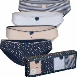 Groothandel 😀 Happy Shorts Dames Slips Hartjes Print Valentijn 4-Pack D688 - Maat 38 🥰