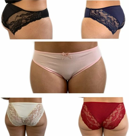 Gloednieuw π Merkloos Lydia 3-stuks Dames Midi Slip Met Kant Donkerblauw XXL (40/42) π 7 Gloednieuw π Merkloos Lydia 3-stuks Dames Midi Slip Met Kant Donkerblauw XXL (40/42) π - Afbeelding 5