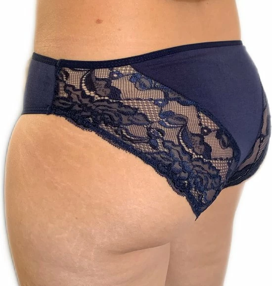 Gloednieuw π Merkloos Lydia 3-stuks Dames Midi Slip Met Kant Donkerblauw XXL (40/42) π 6 Gloednieuw π Merkloos Lydia 3-stuks Dames Midi Slip Met Kant Donkerblauw XXL (40/42) π - Afbeelding 4