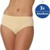 Goedkoopste ❤️ Brubeck Dames Ondergoed Slip Midi - Naadloos Elastisch Katoen 3-Pack - Beige - XL ⭐ -lingerie-dames-badmode Verkoop 550x587 3