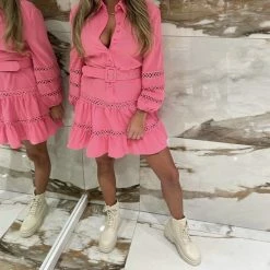 Goedkoopste 😉 Merkloos Roze Dames Jurkje S/M Polyester Zomer Zon Zee Strand Terras 🎁