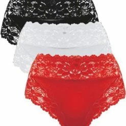 Flash-uitverkoop 🌟 Merkloos JC 3-Pack Dames Tailleslips Met Kant H805 Ass. Maat L 🥰