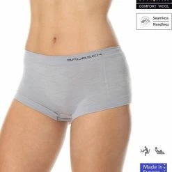 Korting βοΈ Brubeck Dames Ondergoed Boxershorts Naadloos Met Merinowol - Ash Grijs XL π―