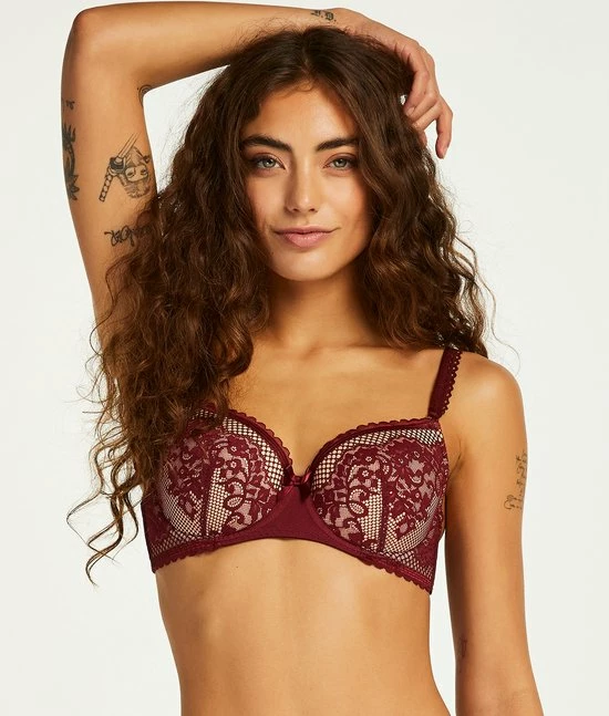 Hete verkoop 👏 Hunkemöller Dames Lingerie Voorgevormde Beugel Bh Malika - Rood - Maat E80 ⌛ 9 Hete verkoop 👏 Hunkemöller Dames Lingerie Voorgevormde Beugel Bh Malika - Rood - Maat E80 ⌛ - Afbeelding 7