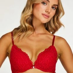 Beste Verkoop 🛒 Hunkemöller Dames Lingerie Voorgevormde Push-up Beugel Bh Rose - Rood - Maat E70 👍
