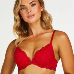 Beste Verkoop 🛒 Hunkemöller Dames Lingerie Voorgevormde Push-up Beugel Bh Rose - Rood - Maat E70 👍 -lingerie-dames-badmode Verkoop 550x660 200
