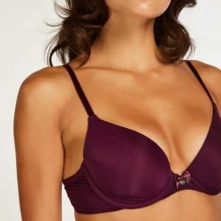 Korting 👍 Hunkemöller Dames Lingerie Voorgevormde Beugel Bh Plunge - Paars - Maat E85 😀