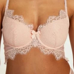 Goedkoop 🤩 Hunkemöller Dames Lingerie Voorgevormde Longline Beugel Bh Marilee - Roze - Maat D90 💯