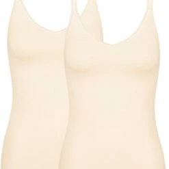 Goedkoopste 🥰 Sloggi GO Spaghetti Top 2-pack Brown 🔔 -lingerie-dames-badmode Verkoop 550x689 8