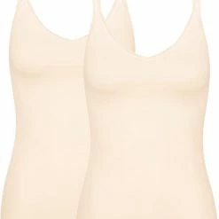 Goedkoopste 🥰 Sloggi GO Spaghetti Top 2-pack Brown 🔔 -lingerie-dames-badmode Verkoop 550x697 3