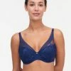 Goedkoopste ✨ Chantelle True Lace Plunge Spacer BH Blauw 70 D 🥰 -lingerie-dames-badmode Verkoop 550x713
