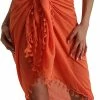 Top 10 🥰 Pareo ASTRADAVI - Sarong Met Franjes - Dames Beachwear Omslagdoek - Kleur Oranje 🔥 -lingerie-dames-badmode Verkoop 550x802 2