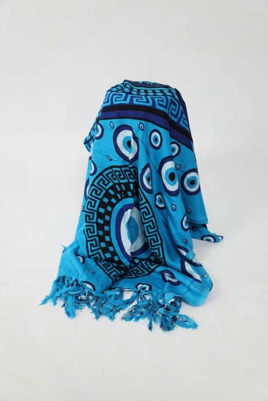 Beste Verkoop ✨ Om Namaste Sarong Pareo Saunadoek Wikkeljurk - 503 - Blauwe Mandala - Griekse Stijl ✔️ 6 Beste Verkoop ✨ Om Namaste Sarong Pareo Saunadoek Wikkeljurk - 503 - Blauwe Mandala - Griekse Stijl ✔️ - Afbeelding 4