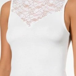 Beste deal 🎁 Nina Von C Dames Kanten Top - Blazershirt - 42 - Wit ❤️