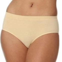 Goedkoopste ❤️ Brubeck Dames Ondergoed Slip Midi - Naadloos Elastisch Katoen 3-Pack - Beige - XL ⭐ -lingerie-dames-badmode Verkoop 550x825 132