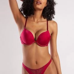 Korting 🎁 Merkloos Garland Racerback Voorgevormde Beugel Heavy Push Up BH - WIJN-ROOD - Maat 80B 🎉 -lingerie-dames-badmode Verkoop 550x825 170