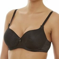 Beste deal ❤️ Merkloos Daisy Dames Lingerie Voorgevormde Satijn & Kant BH | Black Friday SALE - ZWART - Maat 90B ⭐