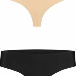 Top 10 ✔️ Bye Bra Onzichtbare String, Naadloos Ondergoed Dames, String, Seamless String, Seamless Ondergoed Dames 2 Pack - Beige/Zwart, XL ❤️ -lingerie-dames-badmode Verkoop 550x838 1